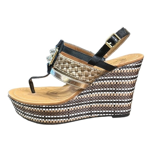 Qupid Platform Wedge Heel Sandals Size 7 - Picture 3 of 12